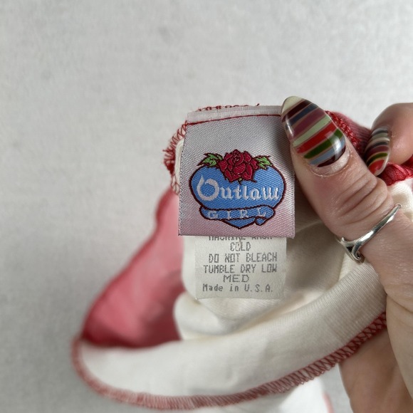 Vintage Outlaw Shirt Womens Medium Tie Dye One Shoulder Crop USA Y2K Grunge - Picture 5 of 13